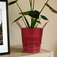 thumbnail image 4 of Toyvian Vintage Dark Red Metal Flower Pot with Handle for Indoor Outdoor Plant Arrangement and Decoration, 4 of 8