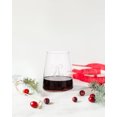 thumbnail image 3 of Holiday Time Bow Stemless Wine Glass 17oz, 3 of 5