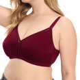 thumbnail image 2 of Vedolay Plus Size Lingerie Women's Bra Matte & Shine Seamfree Bralette,Red 90, 2 of 4