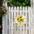 thumbnail image 4 of Home Door Hanging Round Sunflower Pattern Sign Wooden Garden Home Hanging Decoration, 4 of 8