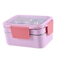 thumbnail image 4 of jifeng Boîte Bento Multifonctionnelle en Acier Inoxydable à 2 Couches, 2 Compartiments Grande Capacité Rose, 4 of 9