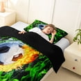 thumbnail image 6 of Erosebridal 3D Football Soccer Print Twin Comforter Sets For Kids,Kids Ball Games Bedding Set,Reversible black,2-Piece, 6 of 7