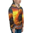 thumbnail image 5 of Kdxio Sunset Coast Sunflower Pattern Kids Boys Girls Zip Up Hoodie 3D Printed Hooded Sweatshirt Hoody Coat with Pocket 7-12 Y-Small, 5 of 6
