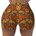 thumbnail image 2 of Balery Chicken And Rooster Pantalones cortos de entrenamiento estampados para mujer, sin costuras, ajustados, para gimnasio, yoga, correr, deportes, ejercicio activo, fitness.-Large, 2 of 8
