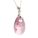thumbnail image 2 of Juego de aretes y cadena con dije en forma de hoja, plata mexicana ley .925, Rosa., 2 of 5