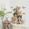 thumbnail image 6 of Cute Cats Wall Stickers Flowers and Butterfly Decals Vinyl Peel and Stick Wall Art Decor for Kids Bedroom Living Room 14.5x17.3inch, 6 of 6