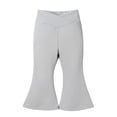 thumbnail image 4 of Krdevn Girls Solid Crossover High Waist Capri Flare Leggings 3 Pack Stretch Knit 12-18 Months,Pink, 4 of 9