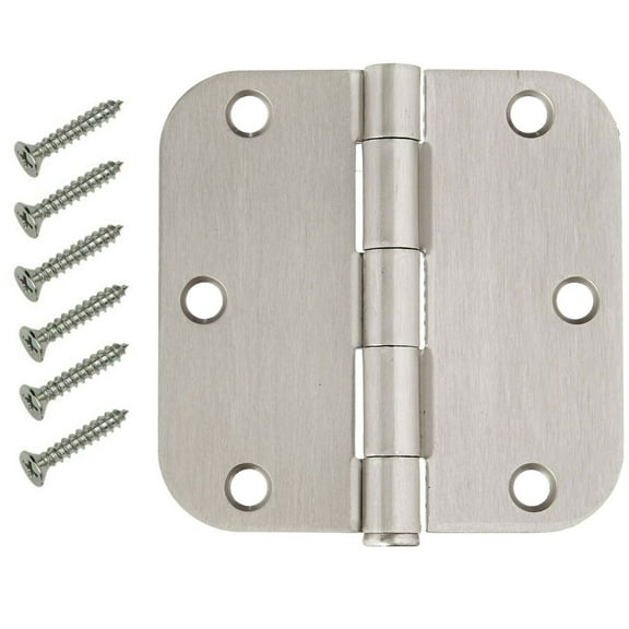 50 Pack 3.5" Satin Nickel Interior Door Hinges with 5/8" Radius Hinge
