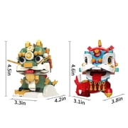 HI-REEKE Lion Dance Building Block Set Chinese Kylin Lion New Year Plastic Kit Gift for Adult Green