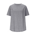 thumbnail image 6 of jiaxiM Plain Tshirts for Women Short Sleeve Plain Cute Summer Tops for Women Casual Womens Oversized Tee Shirts Basic Tees Basic Flowy Tops Tees Blouses,Grey, 6 of 7