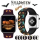 thumbnail image 1 of Bandas deportivas de Halloween compatibles con Apple Watch para Mujeres Hombres Calabaza de Halloween Flor negra impresa, 1 of 4