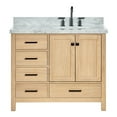 thumbnail image 2 of Ariel Cambridge 43 Inch Single Oval Sink Bathroom Vanity With Italian Carrara Marble Countertop 1.5 Inch Edge In Oak, 2 of 10