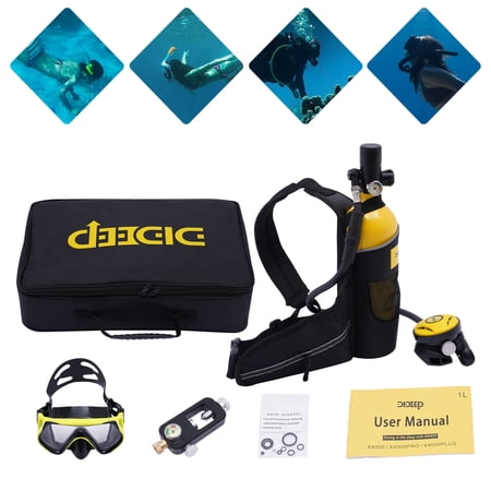 Miumaeov Reusable Mini Scuba Tank Within Breathing Capacity for 15-20 Minutes Underwater Dive Portable Lungs Deepest 32.8ft Scuba Diving Gear for Outdoor Mini Diving Tanks Underwater Breathing Device