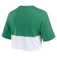 thumbnail image 3 of Women's Fanatics Green/White Green Bay Packers Boxy Color Split Cropped T-Shirt, 3 of 3
