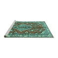 thumbnail image 2 of Ahgly Company Machine Washable Indoor Round Persian Turquoise Blue Traditional Area Rugs, 8' Round, 2 of 4