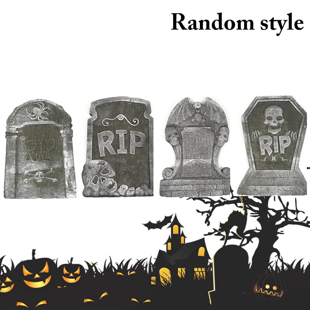 Lot De 4 Pierres Tombales En Mousse GameXcel – Déco Halloween Extérieur – Grand Modèle