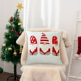 thumbnail image 4 of Christmas Gnome Throw Pillow Cover 18x18 inches Cotton Embroidered Christmas Decorative Throw Pillow Cover Farmhouse Winter Holiday Decor for Bed, Sofa, Cushion, Car, 4 of 6