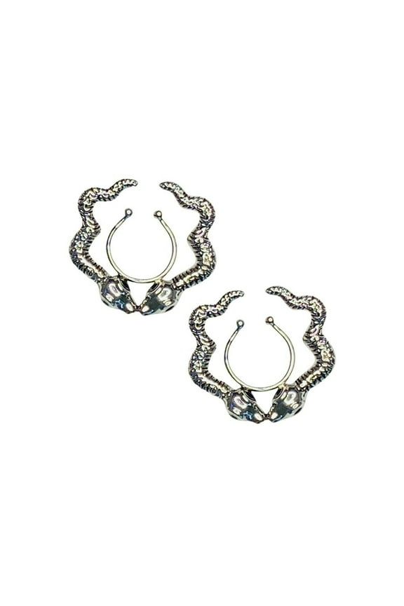 Nipple rings Clip on Faux jewelry Adjustable clip to fit two snakes design