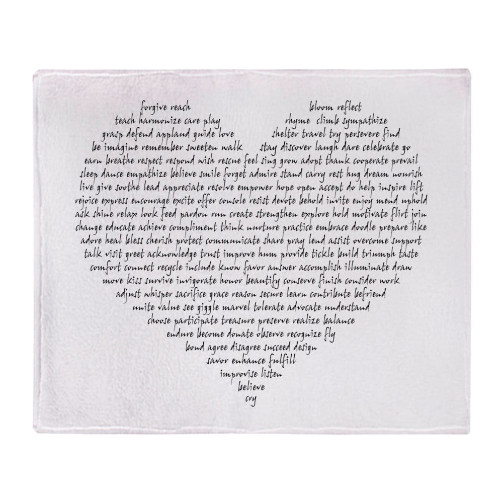 CafePress Verb Heart Throw Blanket Soft Fleece Throw Blanket, 50"x60" Stadium Blanket