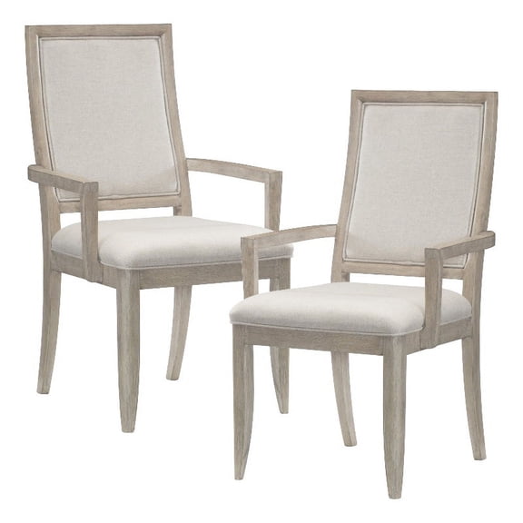 Lexicon Mckewen Contemporary Wood Dining Room Arm Chair in Gray (Set of 2)