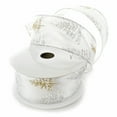 thumbnail image 3 of Hairbow Center White Polyester Traditions Glitter Christmas Trees Wired Ribbon, 900" x 2.5", 3 of 4