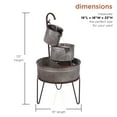 thumbnail image 4 of Alpine Corporation 19" x 18" x 33" Metal 3-Tier Vintage Basin Outdoor Fountain, Silver, 4 of 13