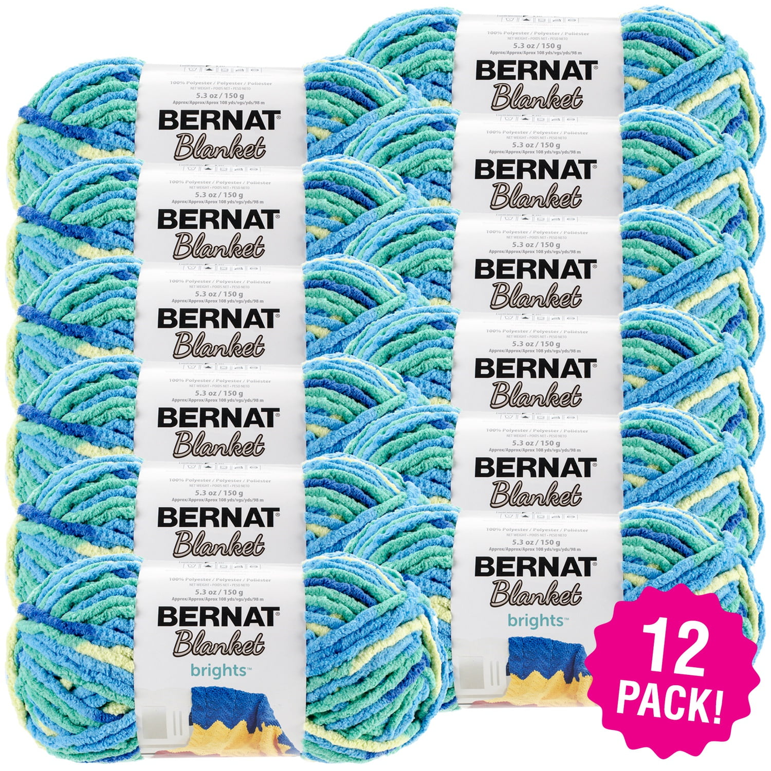 161213-13009 Bernat Blanket Brights Yarn-Surf Variegated