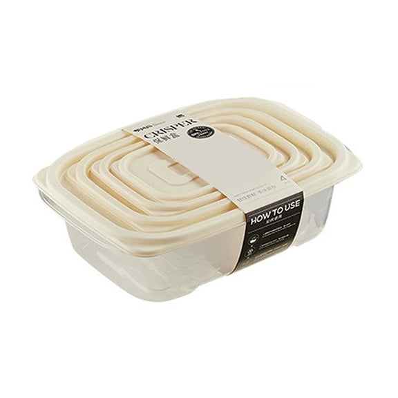 YIKA Tupperware Container Cheese Dispenser Refrigerator Fruit Flip Lid Block Organiser Ginger Garlic Spice Storage Container Kitchen Storage White