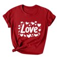 thumbnail image 3 of Jsaierl Women's Valentines Day Shirts Sweet Love Heart Graphic Tees Work Short Sleeve Blouse Round Neck Tunic T-shirt Tops Womens Fashion, 3 of 6