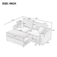 thumbnail image 2 of LUCKHAO Deep Seat Modular Sectional Sofa ,Corduroy Upholstered Oversized Sofa Convertible Sleeper Sofabed ,Storage Space, 2 Movable Ottomans, 2 USB Ports, 2 Cup Holders, Phone Holder, 2 of 27
