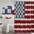 thumbnail image 6 of 4th of July Shower Curtain Set - Small 36" x 72" Washable Bathtub Curtain with 12 Hooks, Red Blue Floral Independence Day Waterproof Fabric Stall Shower Curtains for Bathroom/Bathtub Décor, 6 of 9