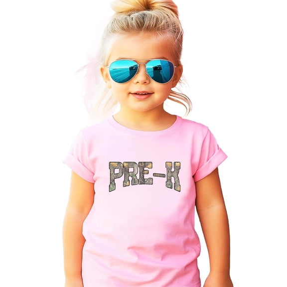 Pre-K Camo Shirt for Boys and Girls Back to School Toddler Kids First Day Graphic Tee Pink Shirt Youth Small