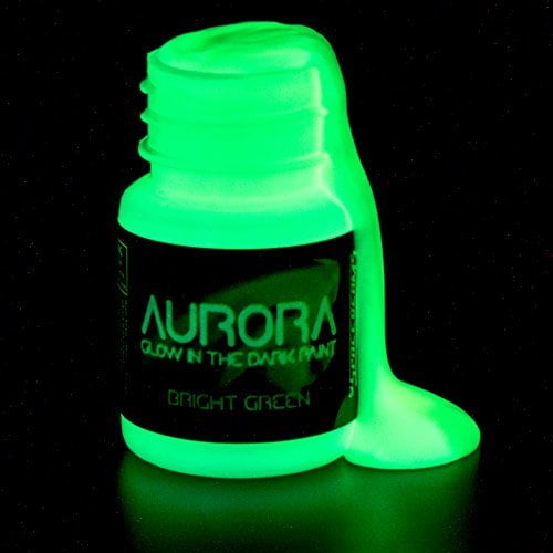 Glow in the Dark Paint, 0.68 oz (20ml), Aurora Bright Green, NonToxic