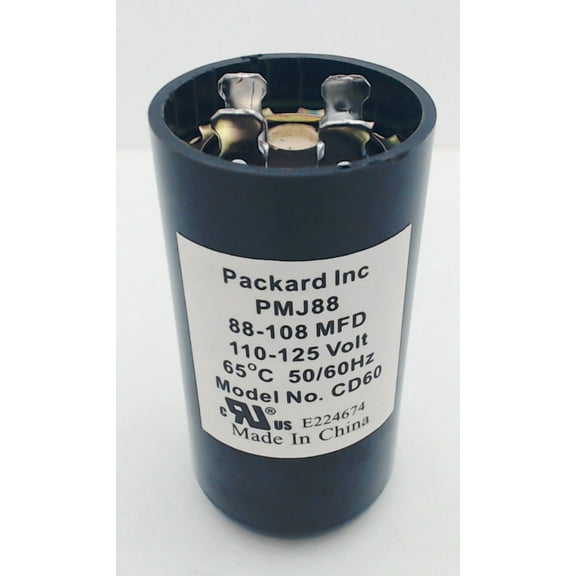 PMJ88, Packard Start Capacitor, Round, 88-108 Mfd., 110-125 Volt