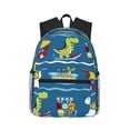 thumbnail image 1 of Kdxio Dinosaur on the Beach Vacation Pattern Casual Backpack for School Travel Work Outdoor with Laptop Compartment Water-Resistant Design and Side Pockets, 1 of 6