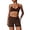 Coffee, variant on PISONIC Women Two Piece Workout Sets Support Ruched Cross Back Sports Bras Matching Booty Lifting Shorts Gym Yoga Outfits