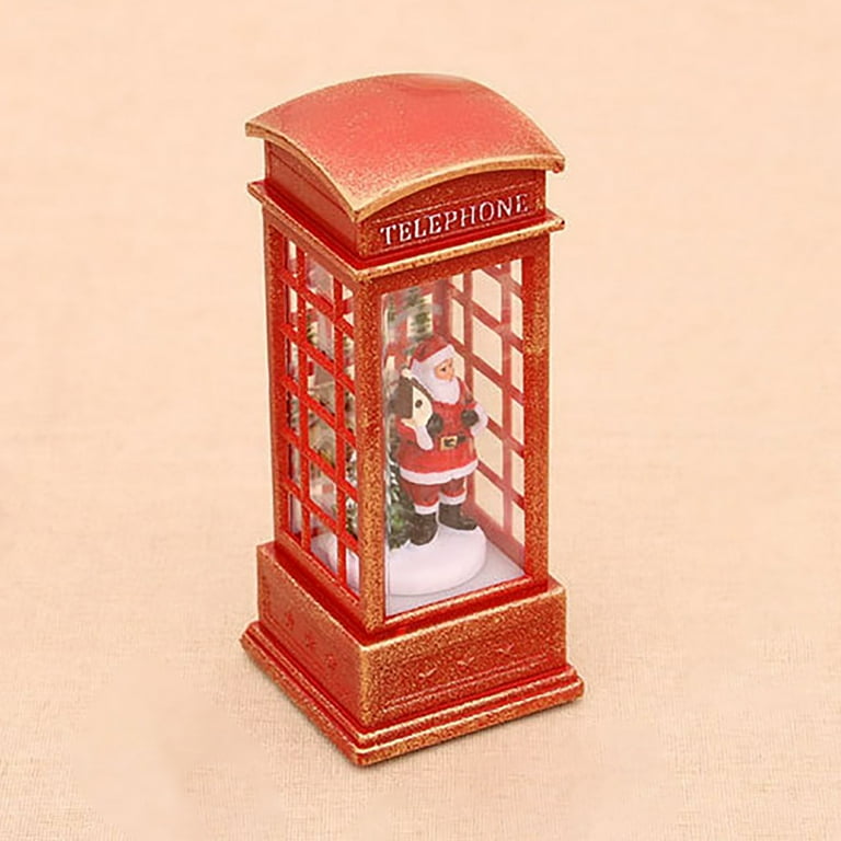  Arts and Crafts for Kids Ages 2-4 Girls Christmas Decoration  Christmas Telephone Booth Wind Lamp Decoration Home Props Red Light Phone  Booth 10ml DIY Crafts for Girls Ages 12-14 (B, One