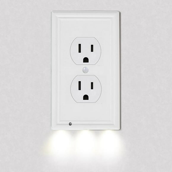 18 PACK Duplex LED Lighted - Night Light Wall Outlet Cover with LED lights No W