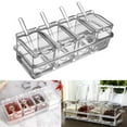 thumbnail image 2 of Clear Seasoning Organizer Practical Spices Container with 4 Compartments Transparent Condiment Storage Box with Spoon, 2 of 13