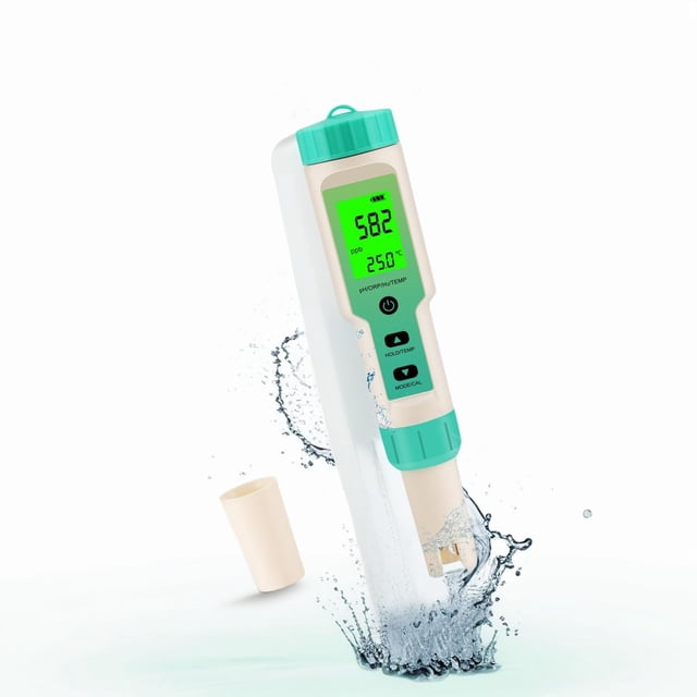 Medidor de temperatura ORP de pH H2 4 en 1 Terronix, medidor de temperatura 4 en 1 para agua hidrogenada