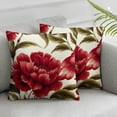 thumbnail image 2 of Nawypu  Peony Flower Throw Pillow Covers Red and White Floral Decorative Pillow Cases Cushion Covers for Sofa Couch Bedroom Home Decor Set of 2, 2 of 6