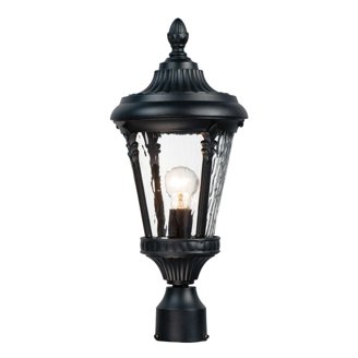 Maxim Lighting Whittier Outdoor Post Light - 3-Light European Style Fixture With Water Glass, Earth Tone Finish