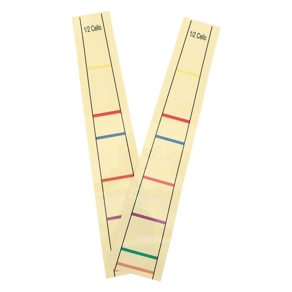 LOLIPPYY 2Pcs Beige Cello Note Labels with Removable Finger Placement Stickers for Intonation