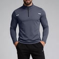 thumbnail image 4 of GUZOM Mens UPF 50+ Quarter Zip Long Sleeve Sun Shirt Dark Gray Moisture Wicking 4-Way Stretch,Size L, 4 of 6