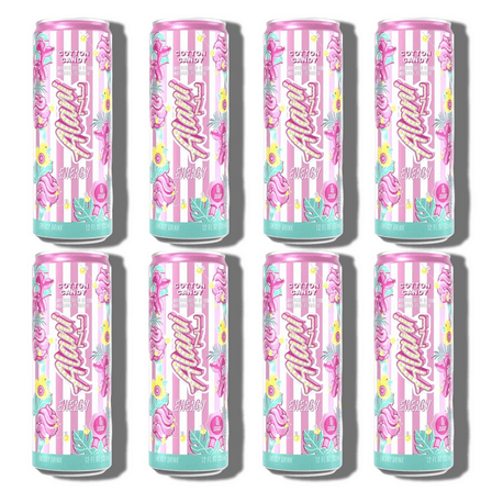 Alani Energy Drink Cotton Candy, Sugar Free, Low Calorie Energy Drinks, 12 Fl Oz Cans, 8 Pack