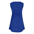 thumbnail image 6 of Npasoilc V-Neck Pleated Pocket Dresses for Women Sleeveless Loose Solid Color A-Line Mini Dress, 6 of 7