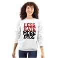 thumbnail image 3 of Less Hate More Dogs Peace Relaxed Pet Unisex Plus Fleece Graphic Sweatshirt Brisco Brands 2X, 3 of 5