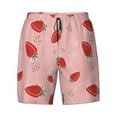 thumbnail image 4 of Lsque Mens Swim Trunks Cute Strawberry C Pattern - Bathing Suit Compression Liner - Beach Swim Shorts Swimwear - (S-3XL) - Stretch Quick Dry -Medium, 4 of 9