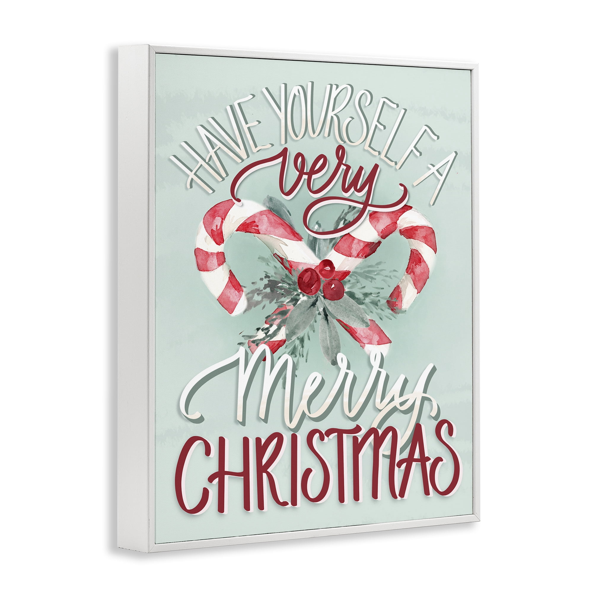 Stupell Industries Very Merry Christmas Holiday Painting White Framed Art Prints Wall Art, 16 x 20
