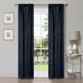 thumbnail image 2 of Superior Wave Blackout Rod Pocket Curtains Panel Set, Navy Blue, 26" x 84", 2 of 7